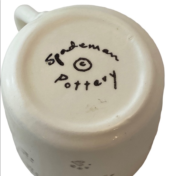 Vintage SPADEMAN POTTERY Cream Ceramic Peek A Boo Dog Mug - Picture 6 of 6